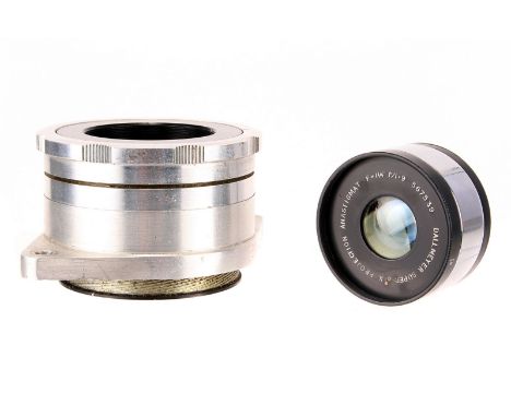 A Dallmeyer’s Super Six f/1.9 1¼ Projection Lens, serial no. 567539, body, VG, elements, F, 4-5mm coating mark to front eleme