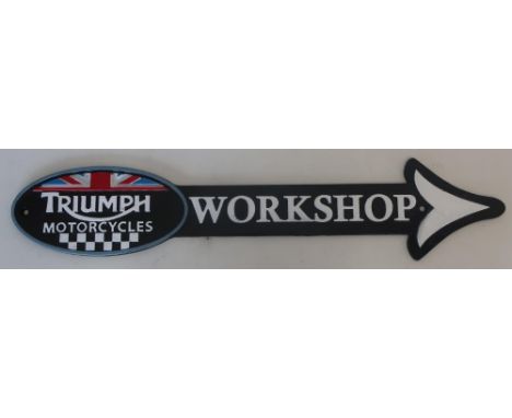 Reproduction cast metal Triumph motorcycle arrow workshop sign (52cm) 