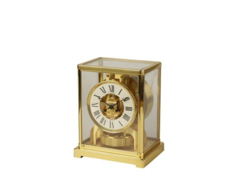 JAEGER LECOULTRE ATMOS CLOCK numbered 512977, the white chapter ring with Roman numerals, inscribed "JAEGER LECOULTRE" in a f