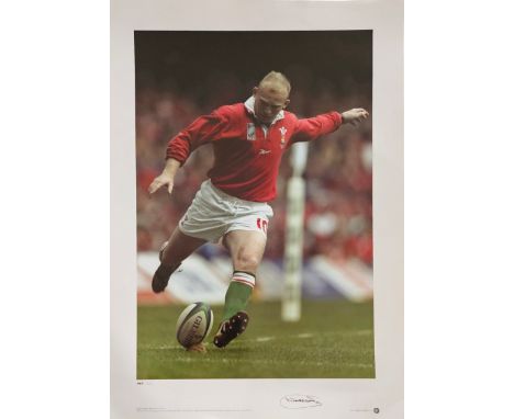 Ruby, Neil Jenkins signed colour print 23.5x16.5 Inch. Good condition. All autographs come with a Certificate of Authenticity