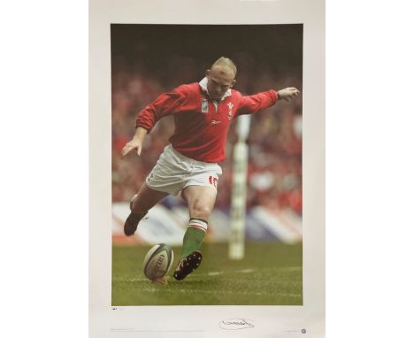 Ruby, Neil Jenkins signed colour print 23.5x16.5 Inch. Good condition. All autographs come with a Certificate of Authenticity