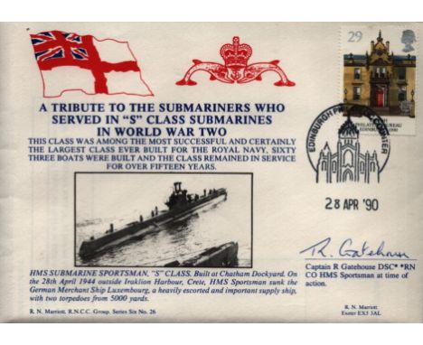 Cptn R Gatehouse signed cover. Good condition. All autographs come with a Certificate of Authenticity. We combine postage on 