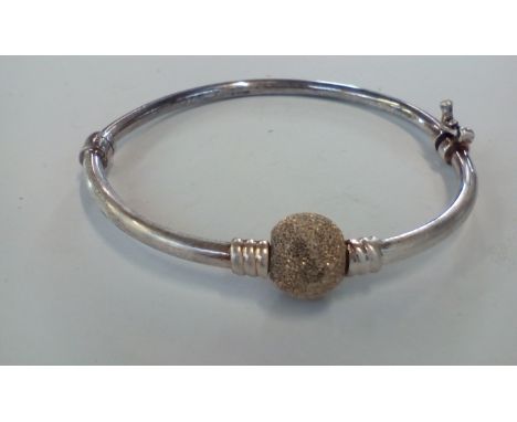 Cased silver bangle 