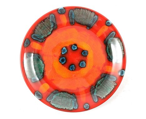 A Poole Pottery Millenium Preview Edition 'Volcano' pattern plate, 27cm, boxed; other English and American collectors plates;