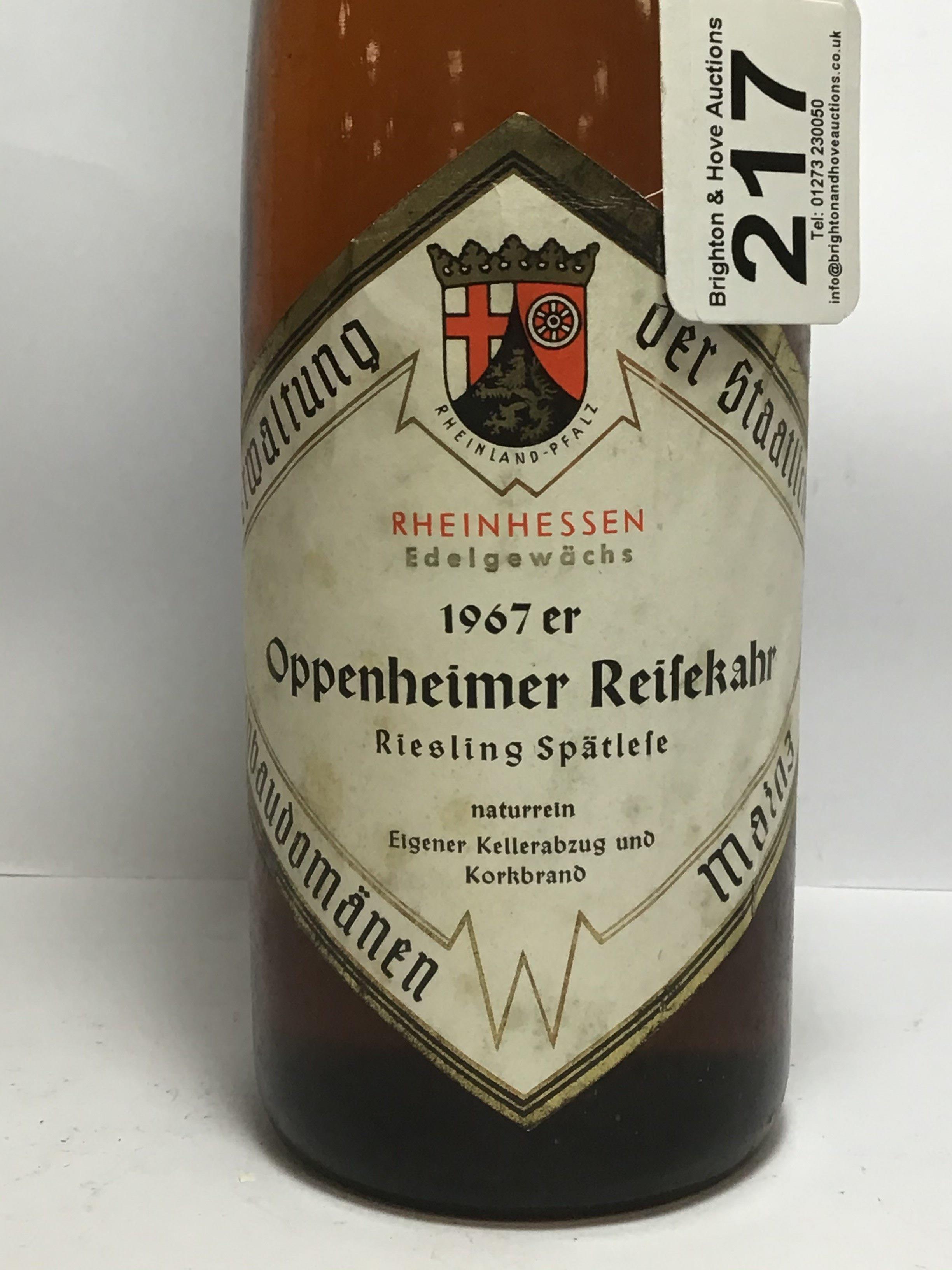 TWELVE BOTTLES OF GERMAN WHITE WINE; RHEINHESSEN EDELGEWACHS 1967
