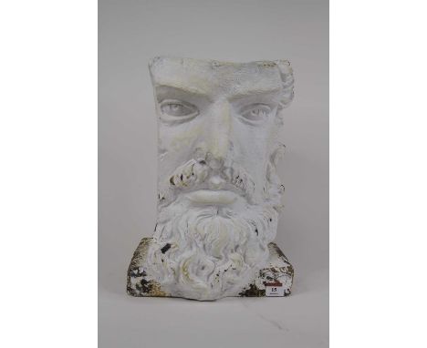 A composite portrait head of a bearded gentleman, h.39cm 