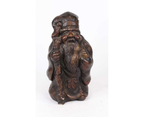 A bronzed composition model of Shoulao, h.28cm