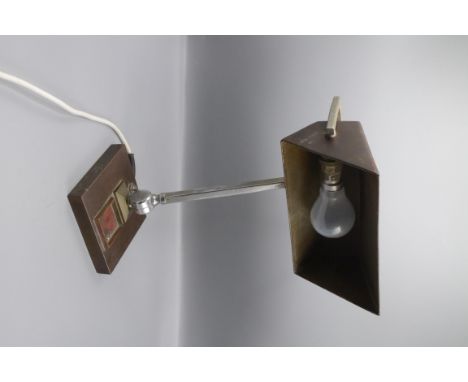 A copper desk lamp, 20th century, height 39cm, width 25.5cm. 