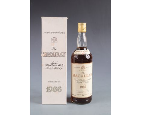 A bottle of Macallan 18 year old 1966 whisky, bottled in Scotland 1985, 75cl, single malt, 43% volume, in original carton wit