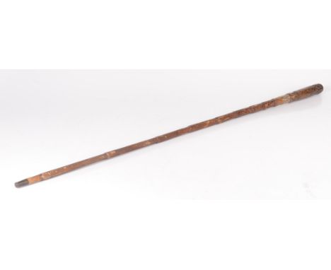 A steel swordstick, late 19th/early 20th century, in the form of a bamboo walking cane, length 92cm.