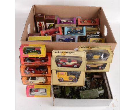 A collection of Dinky toys, comprising of mainly army vehicles and a collection of Matchbox 'Models of Yesteryear' cars etc.