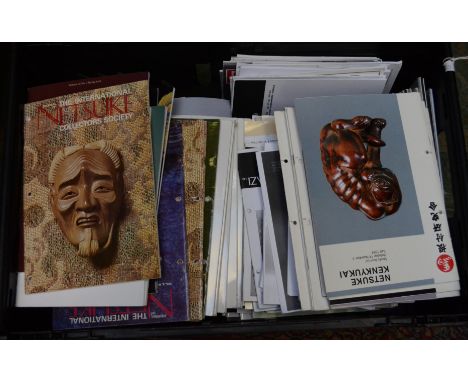 A large quantity of magazines relating to Japanese netsukes, including copies of the International Netsuke Society Journal.