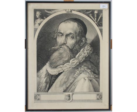 A portrait engraving, 55.5 x 43cm, and a set of three prints entitled 'Divided Affection', 'A Broken Melody' and 'Full Inside