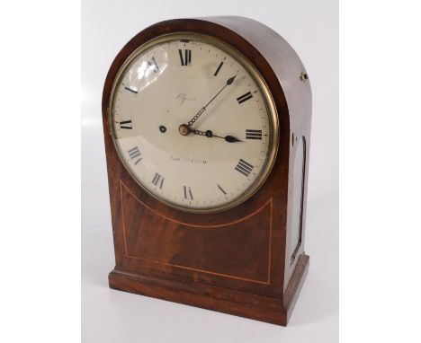 A mahogany double fusee bracket clock, 19th century, the 20cm painted dial signed Allport, Birmingham, height 37.5cm, width 2