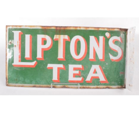 A Lipton's Tea double sided enamel sign, 23 x 45.7cm. 