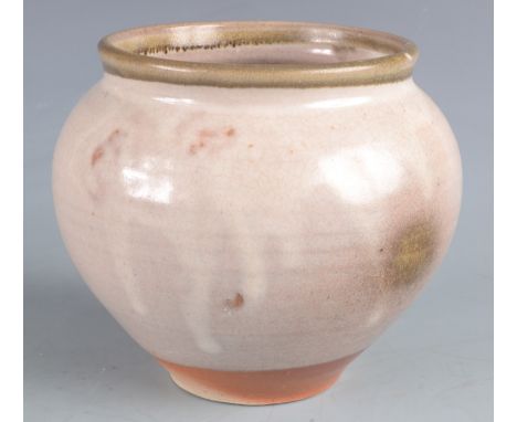 A Leach studio pottery bowl, impressed mark to base and painted W.M. P.K. rop, height 12.5cm. Condition report: Condition Rep