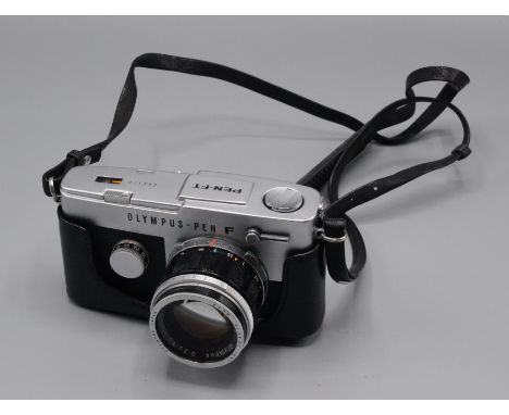 An Olympus-Pen F camera, with Olympus G.Zuiko Auto-S 1:1.4 f=40mm 185078 lens. Condition report: There does not appear to be 