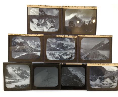 17 x positive glass plate magic lantern slides by Tempest Anderson, (1846-1913) the eminent ophthalmologist, volcanologist an