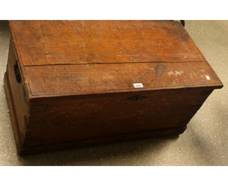 A 1950's schoolgirls wooden trunk enclosing school exercise books, course work, etc; other ephemera including guide books, po