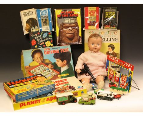 Toys and Juvenalia - a 1970's Planet Of The Apes board game; other board games; a Steiff Eeyore sort toy; a Merit Remote Cont