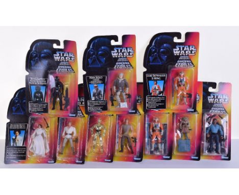 1990’s Kenner / Hasbro Star Wars Action Figures, all housed on their original red cards with blister bubbles. Figures are fro