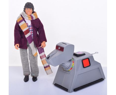 Denys Fisher Dr Who figure, Tom Baker (missing hat) and a Palitoy K-9 (inoperative)  both in good used condition (2 items)  