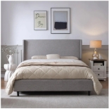 Brand New Freya Grey Doublesize Upholstered Bed RRP £549. The Freya Grey Double Size Upholstered Bed