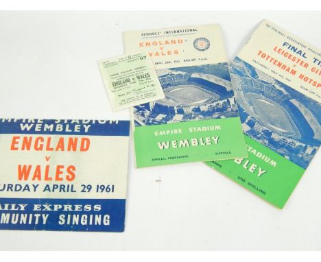 An FA Challenge Cup Final Tie programme for Leicester City v Tottenham Hotspur, Saturday May 6th 1961; Schools International 