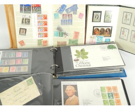A small accumulation of QEII first day covers, and several small stock books containing mixed accumulation of mainly GB.
