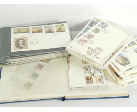 Jersey first day covers, in two albums and loose, and issues of The Jersey Stamp Bulletin (quantity).