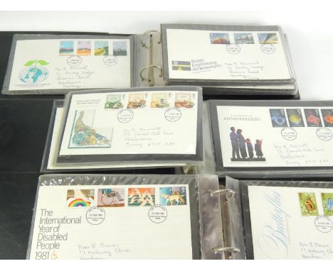 GB QEII first day covers, in nine albums.