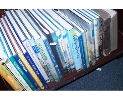Naval related books, including The Naval War of 1812, The Story of Sail, etc, (1 shelf).