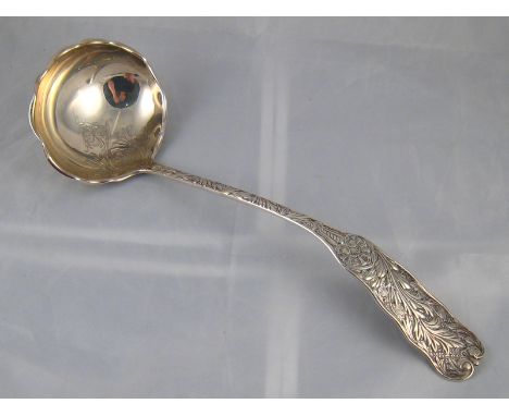 An American Sterling silver soup ladle by Gorham, circa 1890. length 33cm. wt. 224gm. 