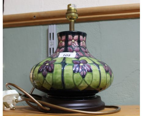 A Moorcroft floral table lamp
