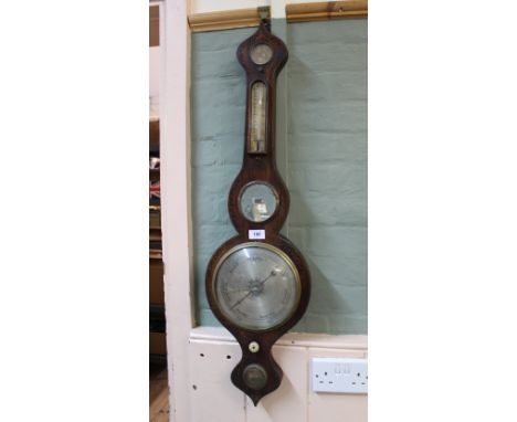 A 19th Century rosewood inlaid banjo barometer