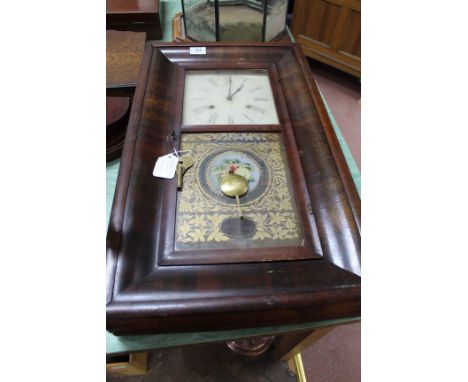 An American Chauncey Jerome wall clock plus a mahogany striking mantel clock, dial marked Bullen Norwich