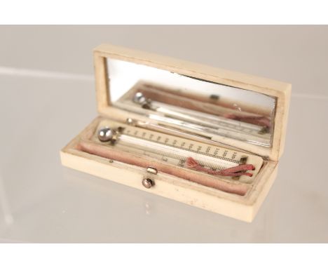 An ivory box containing a thermometer by L Runchetti, Manchester