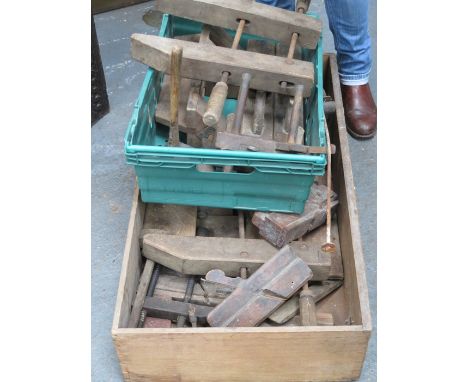 TWO BOXES CONTAINING LARGE QUANTITY OF VARIOUS WOODWORKING TOOLS