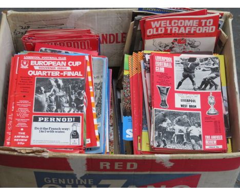 PARCEL OF LIVERPOOL FC SOUVENIR MATCHDAY PROGRAMMES, SOME WITH TICKET STUBS, VARIOUS DATES 