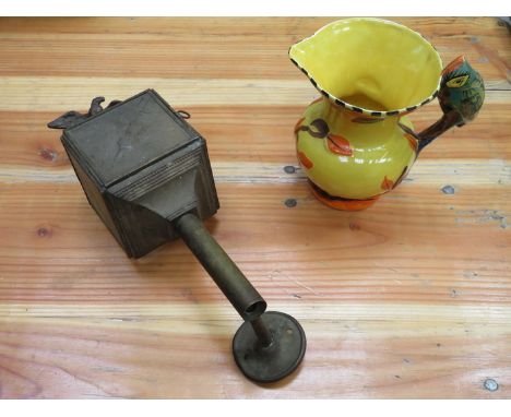 BRASS CARRIAGE LAMP AND WADE HEATH JUG 
