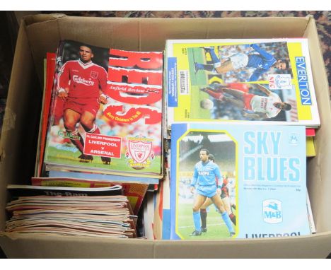 PARCEL OF LIVERPOOL FC SOUVENIR MATCHDAY PROGRAMMES, SOME WITH TICKET STUBS, VARIOUS DATES 