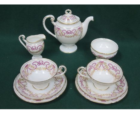 ROYAL WORCESTER PRETTY GILDED ART NOUVEAU STYLE BREAKFAST SET 