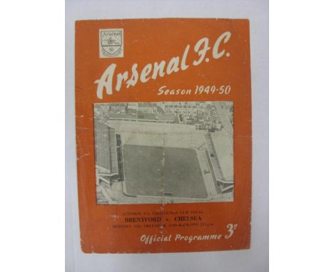 LONDON CHALLENGE CUP FINAL, 1949/1950, Brentford versus Chelsea, a football programme from the fixture played at Arsenal, on 