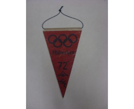 OLYMPICS, 1972, Munich, Official Pennant Issued for the Game's, double sided design with Olympic Rings &amp; Sports Pictogram