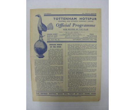 TOTTENHAM HOTSPUR RESERVES, 1949/1950, versus Brentford Reserves, a football programme from the fixture played in The Combina