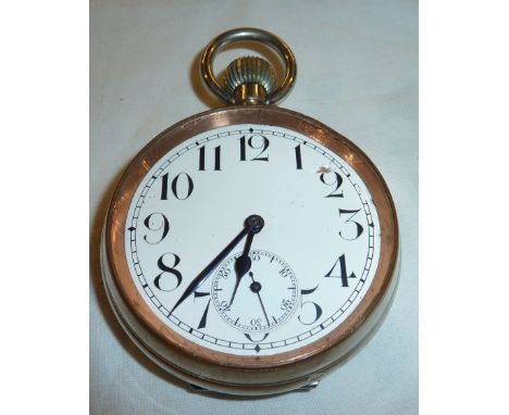 Goliath pocket watch with white enamel dial