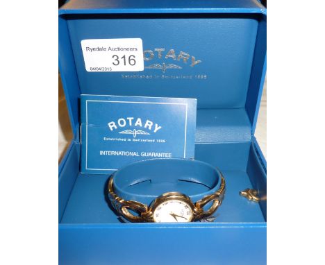 Ladies rotary gold plated wrist watch