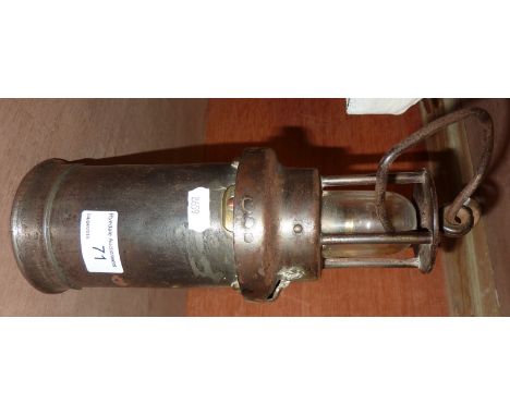 White metal electric miners lamp
