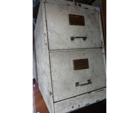 Vintage metal 2 drawer filing cabinet