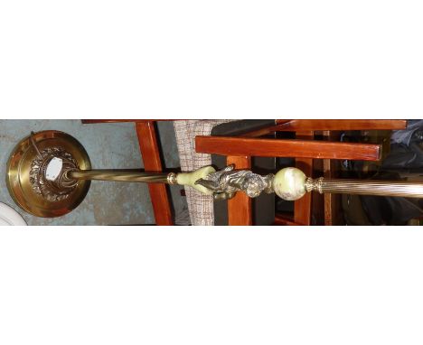 Onyx and brass standard lamp